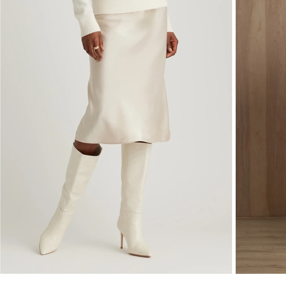 Quince washable cream silk skirt